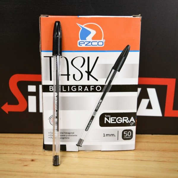 Producto - BOLIGRAFO 1MM TASK NEGRO 621302
