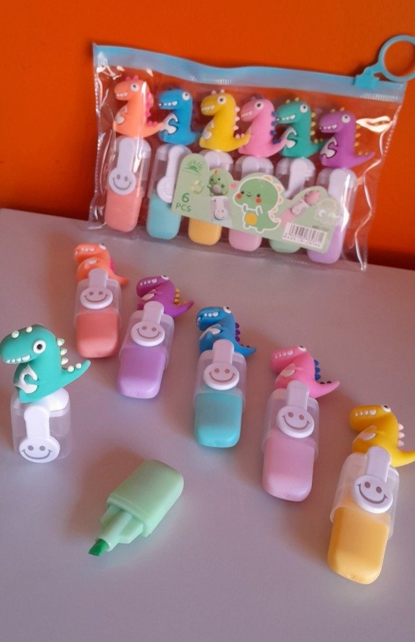 Producto - Resaltador Dinosaurio 6 unid.