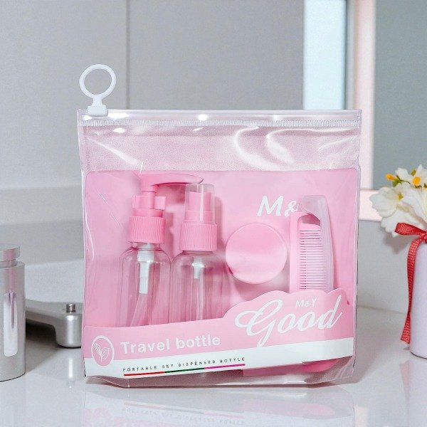 Producto - Set de viaje Dispensadores y Peine Rosa