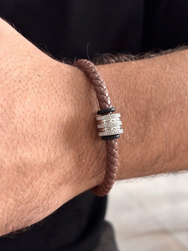 Producto - Pulsera caucho marrón diesel