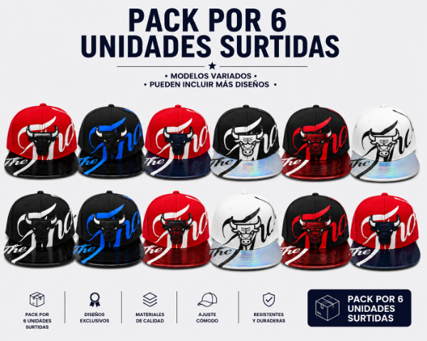 Producto - Pack plana regulable chicago the finals SURTIDO por 6u mayorista