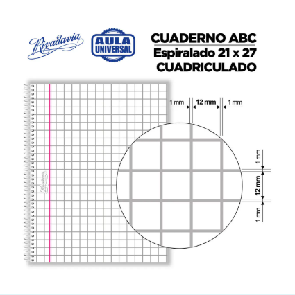 Producto - CUADERNO ESPIRALADO TAPA DURA AZUL ABC CUADRICULADO - 1