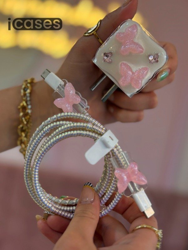 Producto - Protector de cargador butterfly strass (kit 5 pcs)