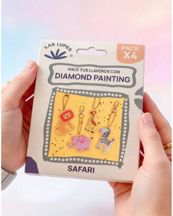 Producto - Kit Diamond Painting Llaveros Pack X4 Flores O Safari - 2