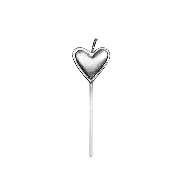 Producto - VELA CORAZON PLATEADO  7,5cm