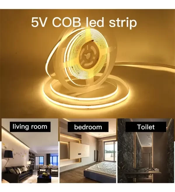 Producto - Tira Cob Led Luz 3mts Continua 320led/m Ip20 Blanco Cálido - 4