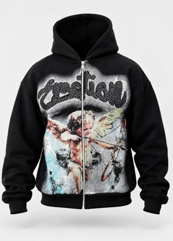 Producto - Campera Mixed Emotion Angelito Negra - 5