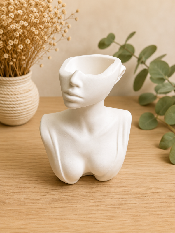 Producto - POrta Vela Mujer Yeso
