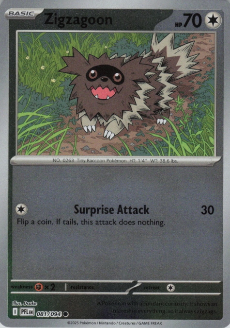 Producto - Zigzagoon (081/094) Reverse Holo [Mega Evolution: Phantasmal Flames]