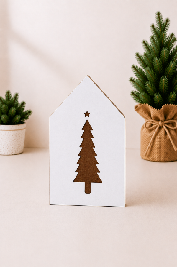 Producto - Casitas decorativas navideñas color blanco - 1