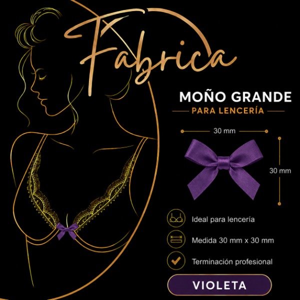 Producto - Moño Grande Violeta (1 unidad)- Teñido