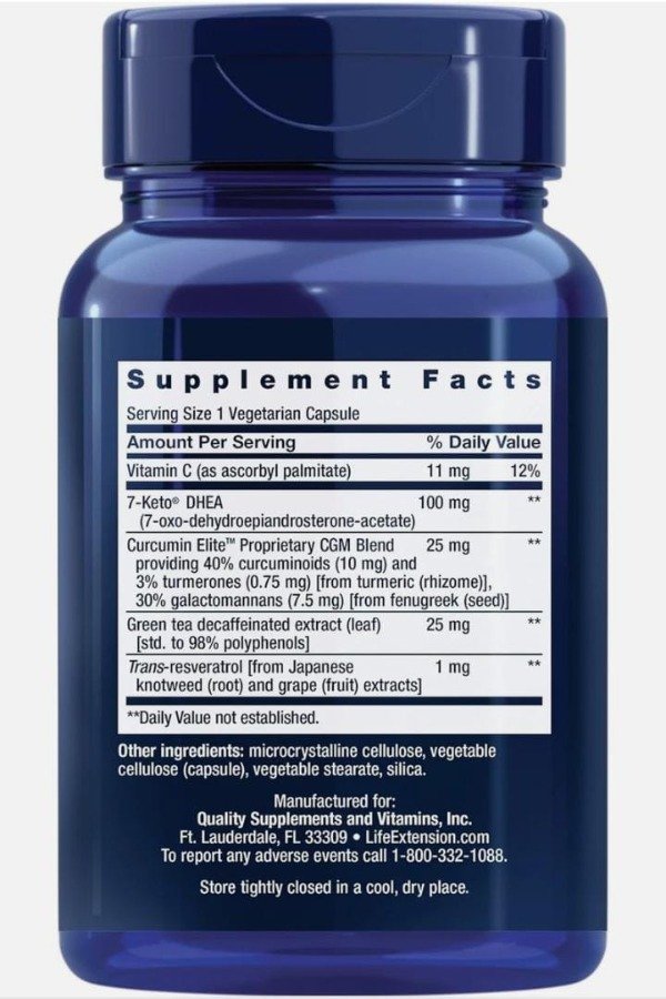 Producto - 7-Keto DHEA Metabolite 100 mg Life Extension - 2