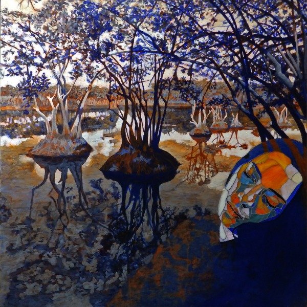 Producto - Fantasía en azul, naranja y blanco.