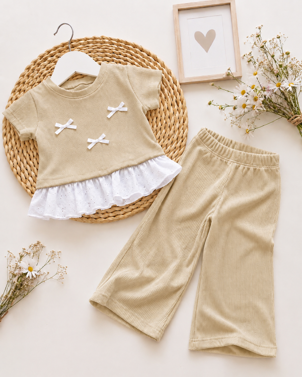 Producto - CONJUNTO PILAR BEIGE (REMERA + PALAZO)