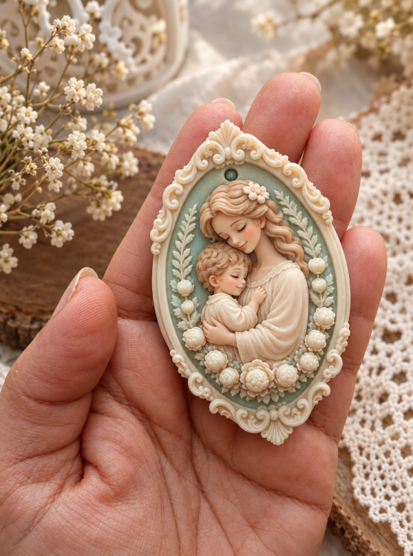 Producto - Molde silicona Tag vintage mamá e hijo - 3