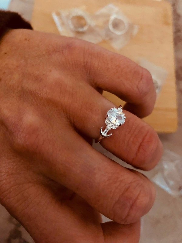 Producto - Anillo Cintillo + Luna micropave Plata 925