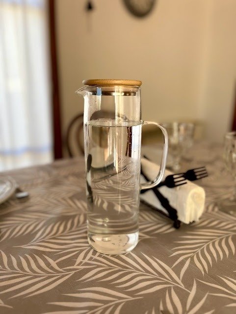 Producto - Jarra de Vidrio con tapa de Bambú