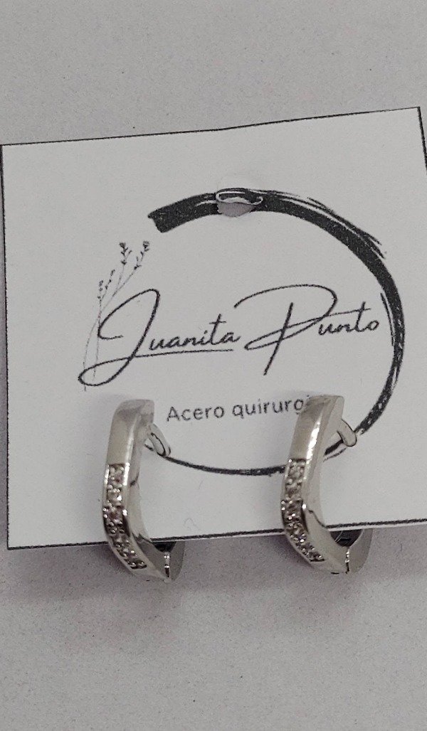 Producto - Aros cuadrados con strass - 1