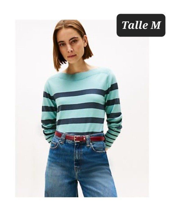 Producto - Sweater hilo Tommy Hilfiger talle M menta y azul