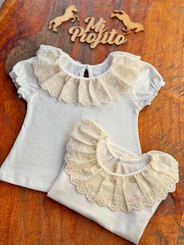 Producto - Remera Natural Beba Cuello Broderie - 2