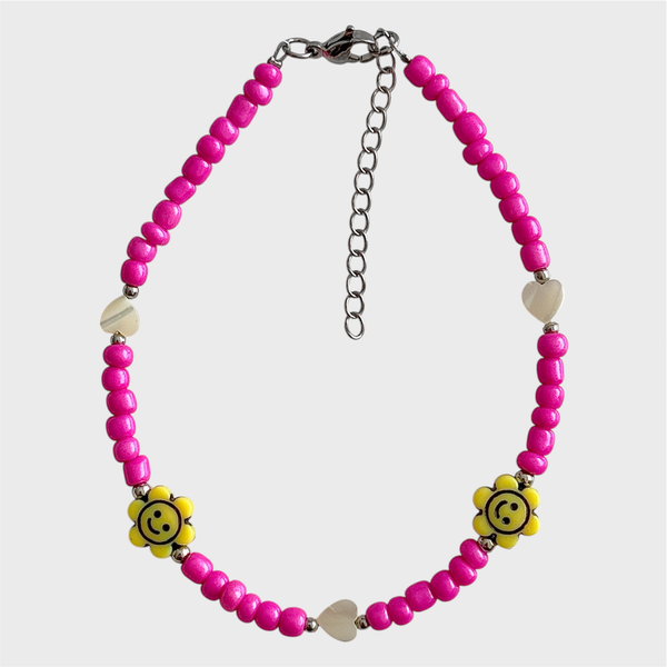 Producto - Tobillera de cristal checo y acero quirúrgico - Mostacillas - Smiles