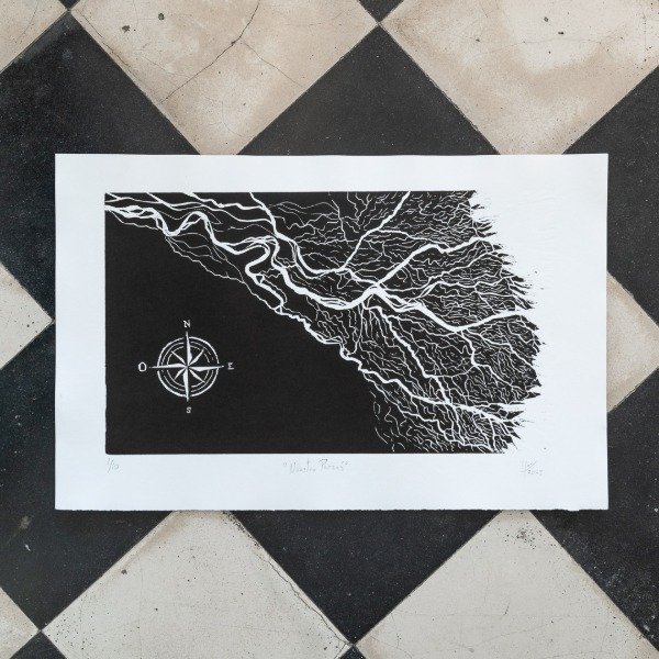 Producto - Xilografia Nuestro Paraná 32 x 50 cm de Hernan Borches