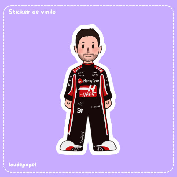 Producto - Mini Esteban Ocon - Sticker de vinilo