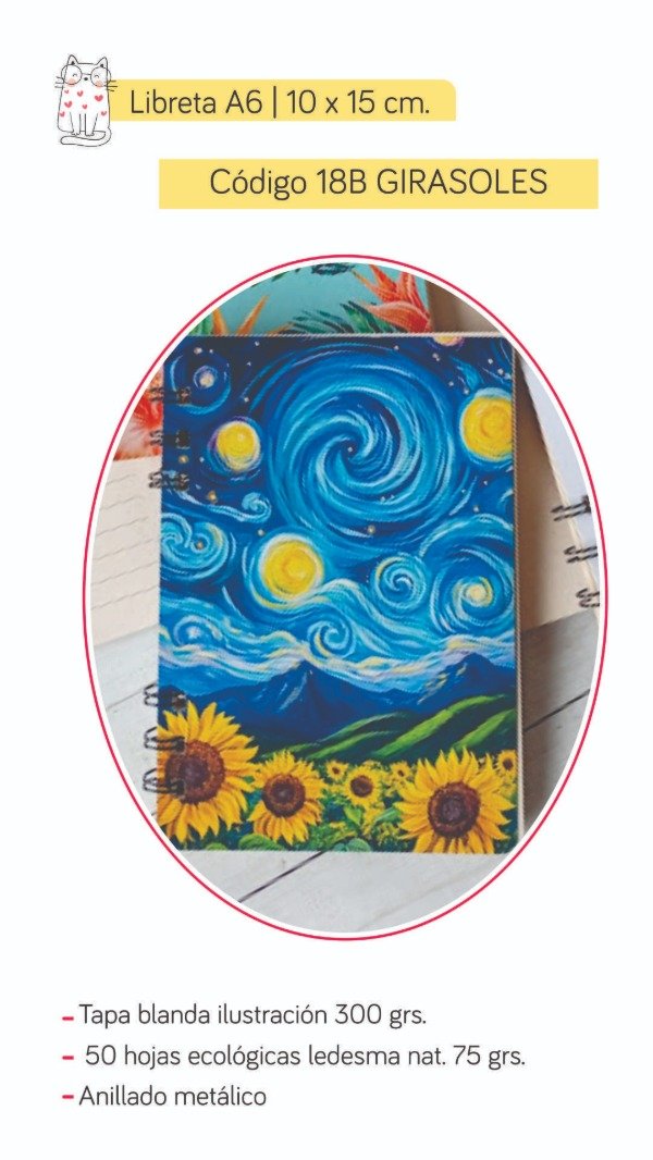 Producto - Libreta 18B Girasoles