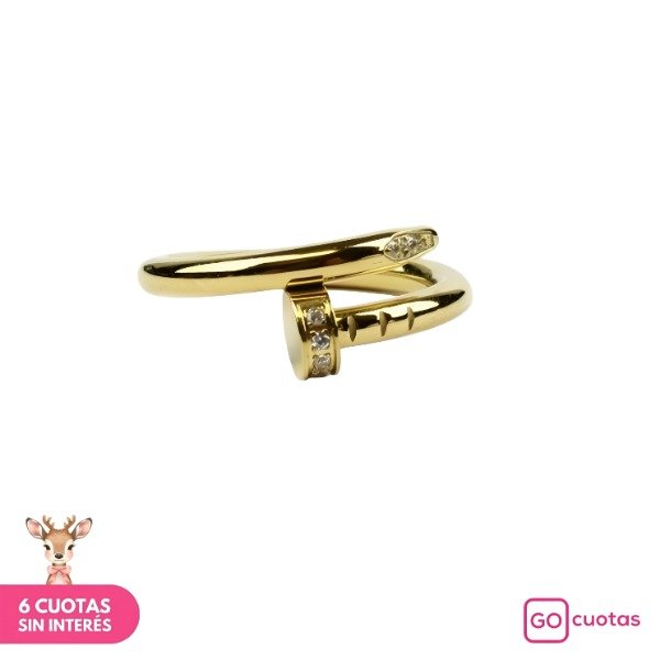 Producto - Anillo (Clavo) Cartier Juste un Clou Hipoalergénico Gold con zirconia