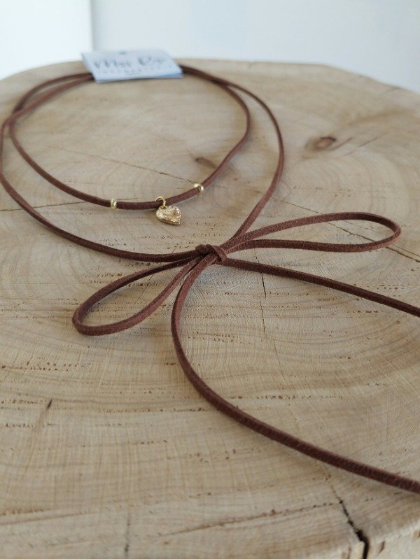 Producto - Collar gamuza corazón - AC249