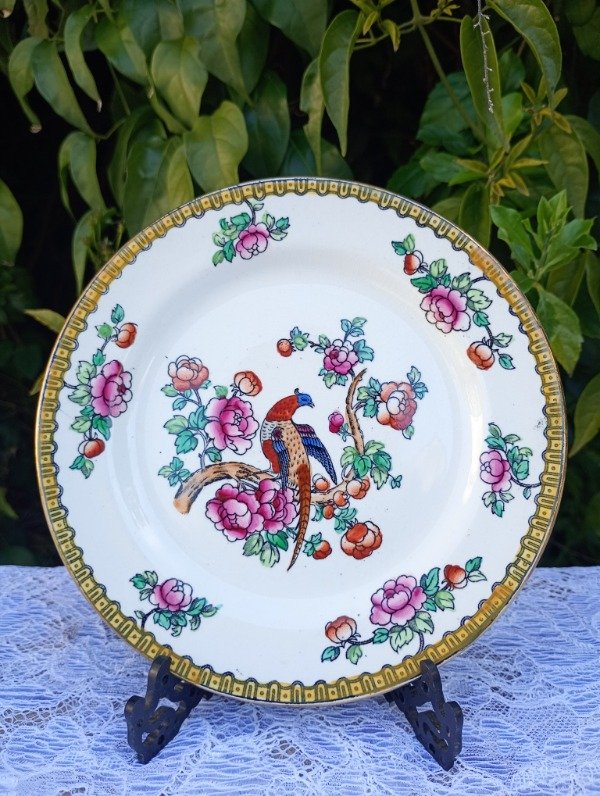 Producto - Plato de postre de loza inglesa Whieldon Ware