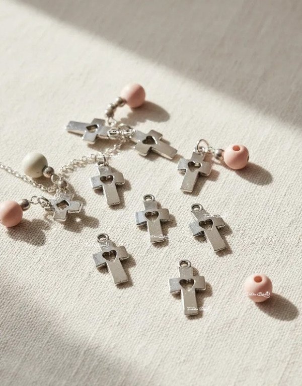 Producto - Dijes de Metal  / Cruz Corazón