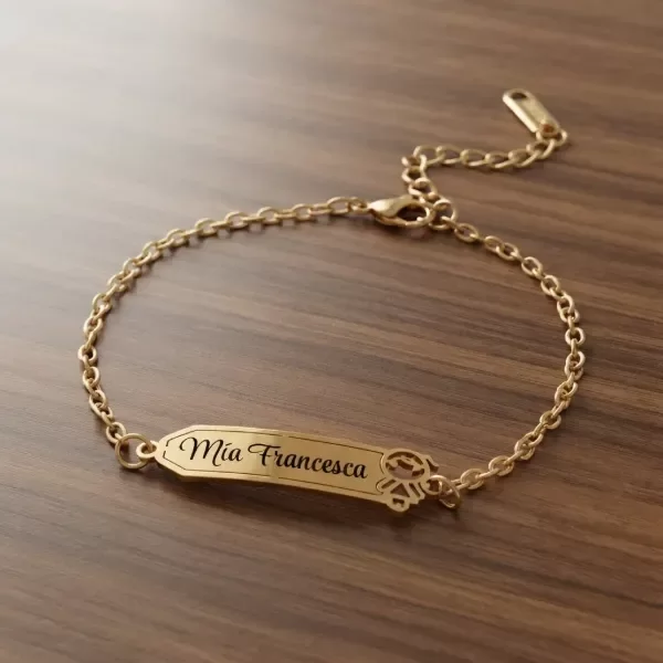Producto - Pulsera Bebe Nena Dorada Personalizada - 0