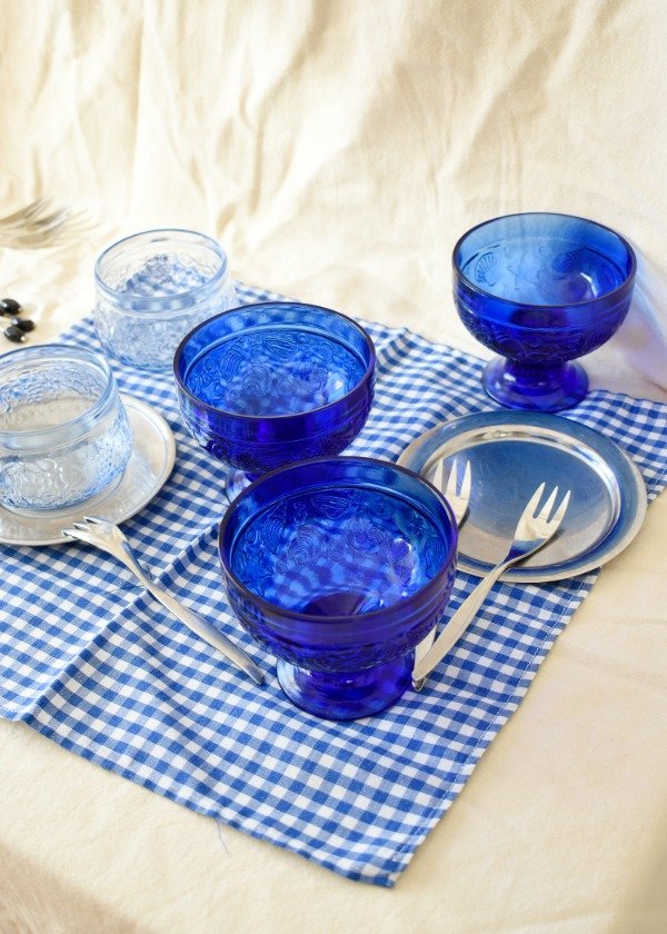 Producto - Set de servilletas Cuadrillé azul - 0