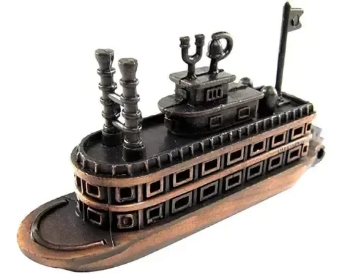 Producto - Sacapuntas De Metal En Miniatura Barco Vapor De Rueda