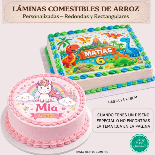 Producto - LAMINA COMESTIBLE DE ARROZ PERSONALIZADA