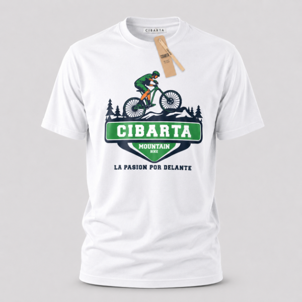 Producto - Remera Deportiva Cibarta Modelo Mountain Bike Blanco algodón