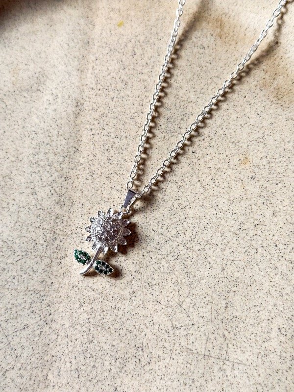 Producto - Conjunto acero blanco micro pave girasol