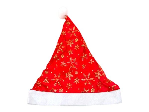 Producto - GORRO NAVIDAD CHICO NIEVE DORADA 29X36CM 14902