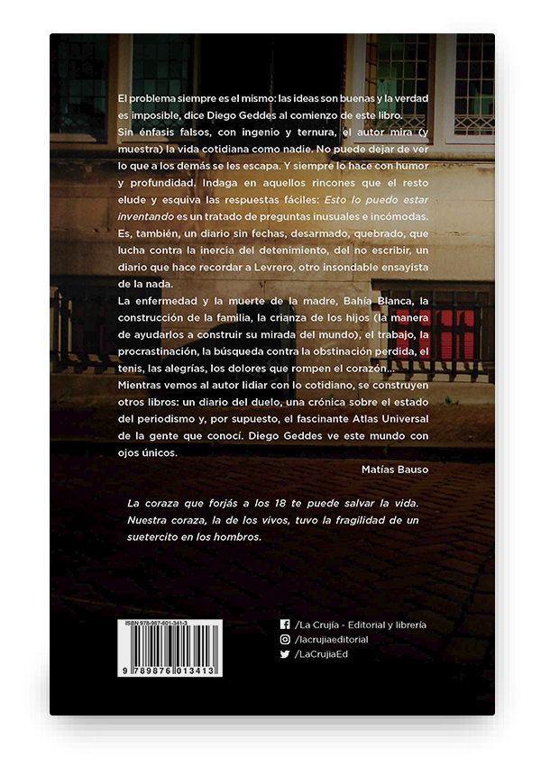 Producto - ESTO LO PUEDO ESTAR INVENTANDO - DIEGO GEDDES - LA CRUJIA - 1