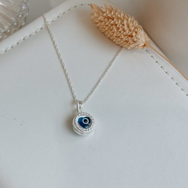 Producto - Dije Corazón Ojo Turco Plata 925