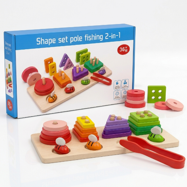 Producto - Juego de Pinza con Abejitas + Encastre Geométrico
