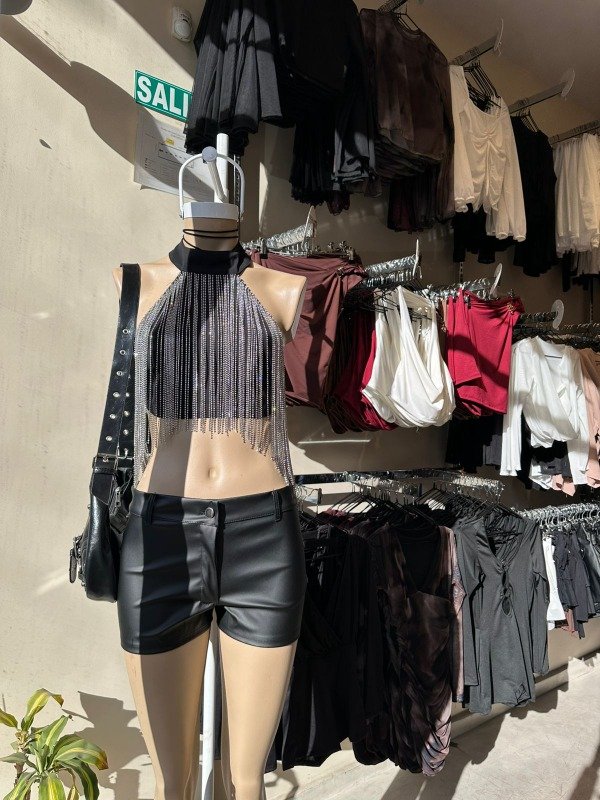 Producto - [5385] IMPORTADO Top halter espalda p/atar descubierta FULL STRASS