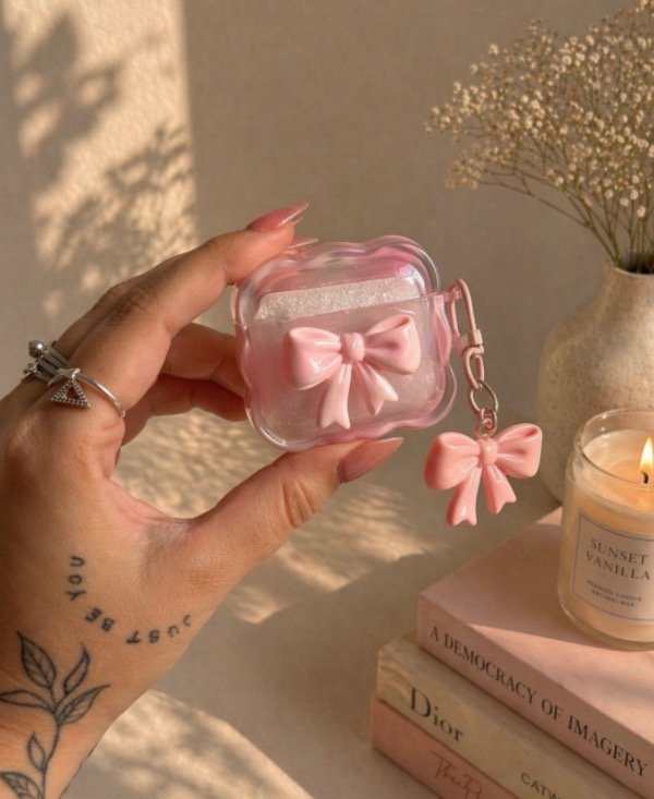 Producto - Case AirPods Moño Pink Con colgante