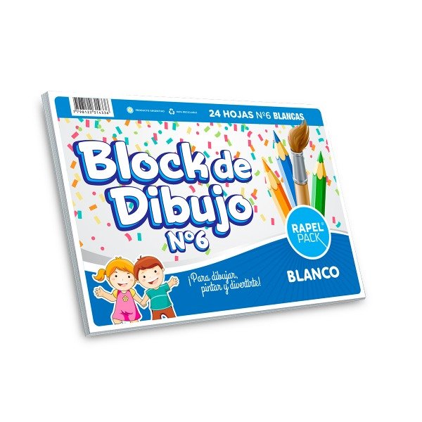 Producto - Block de dibujo n6 Blanco rapel pack
