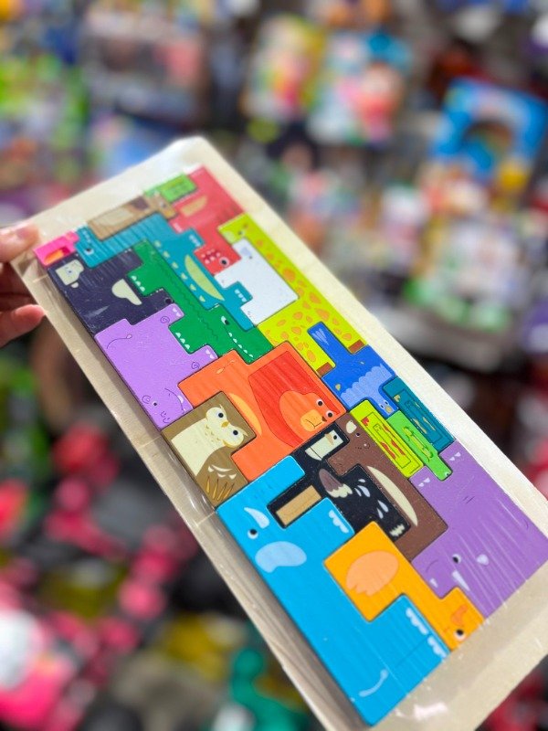 Producto - Rompecabezas Tetris Rectangular de Madera Animales - 1
