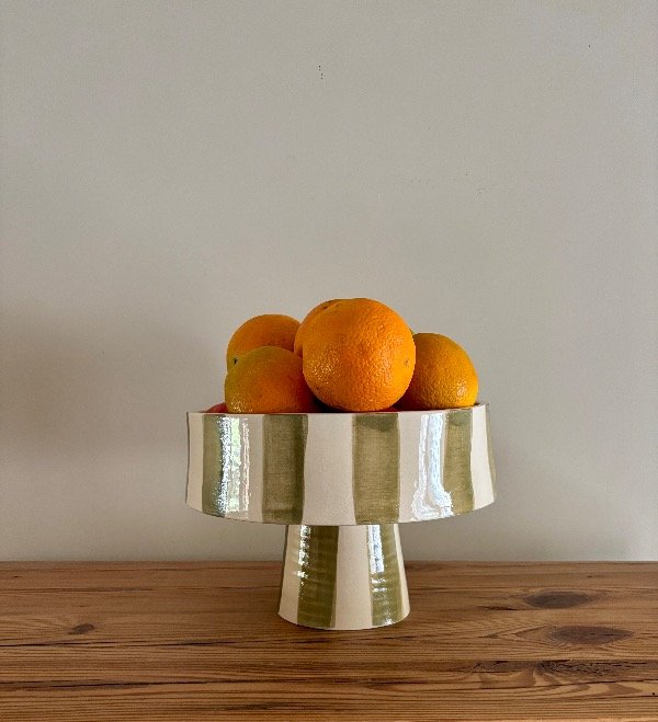 Producto - Frutera con pie verde seco - A PEDIDO