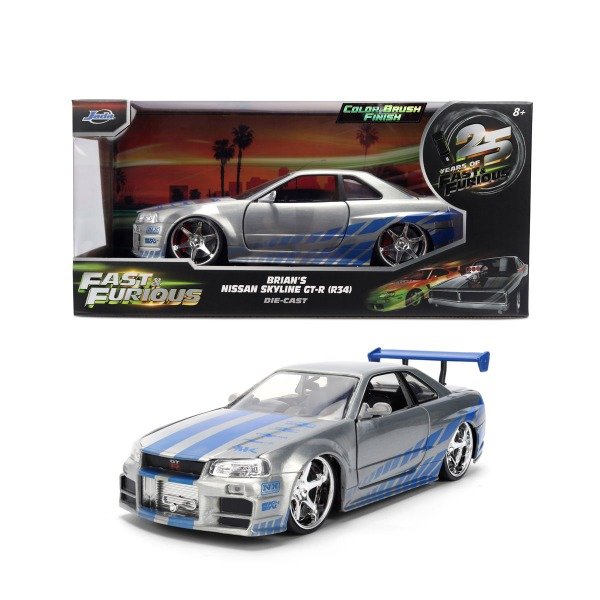 Producto - Fast And Furious 25 Years Brians Nissan Skyline GT-R R34 1:24 Jada Toys
