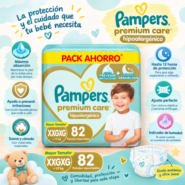 Producto - Pampers  premium care xxxg 82