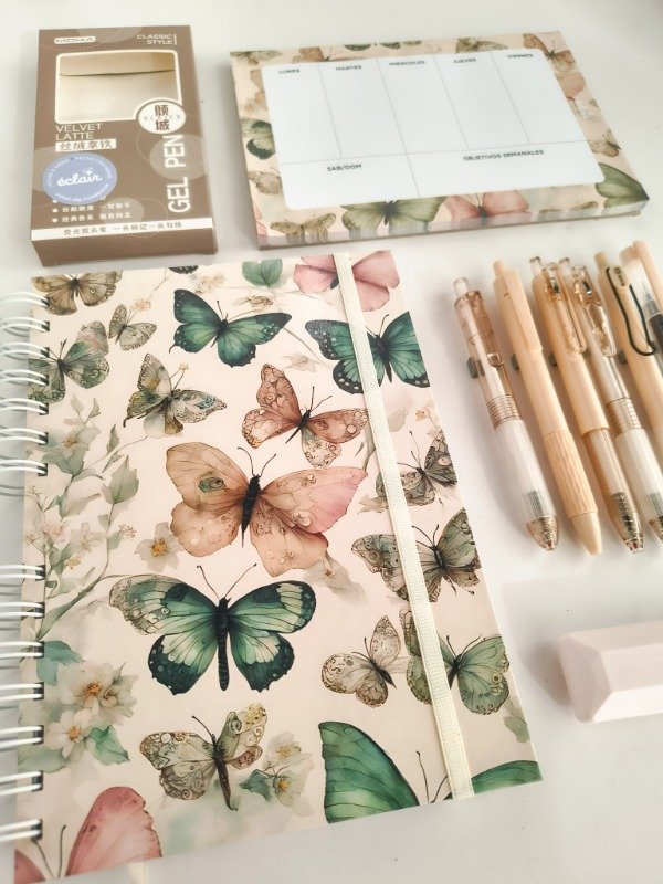 Producto - Combo cuaderno + organizador semanal + accesorios - Beige - 1